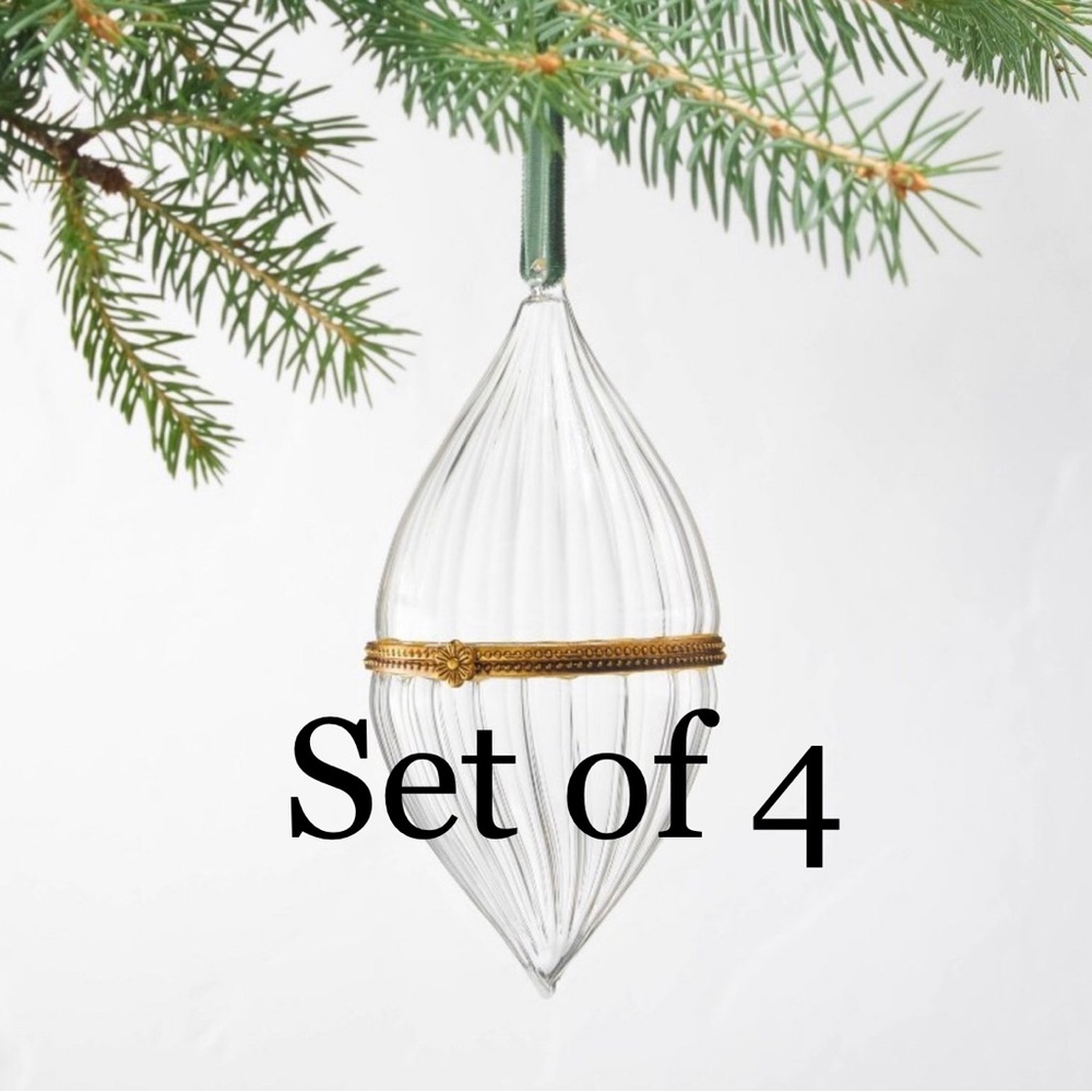 Target Hearth & Hand w/ Magnolia Glass & Brass Fillable Fluted Tear Ornament